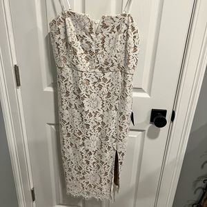 Amazing Allure White Crochet Lace Bodycon Midi Dress lulus